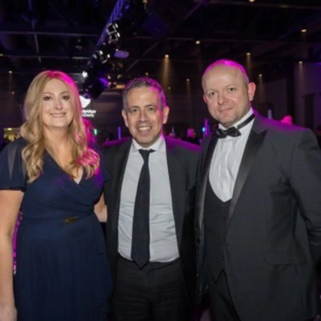 Chloe Mace, Carlo Palmieri, Mike Mace at Clatterbridge Cancer Charity ball